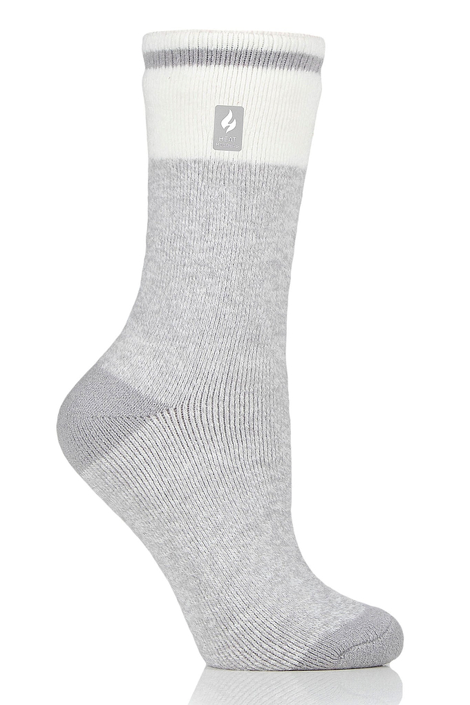 Heat Holders Women's Willow Lite Block Twist Thermal Crew Sock Light Grey #color_light grey