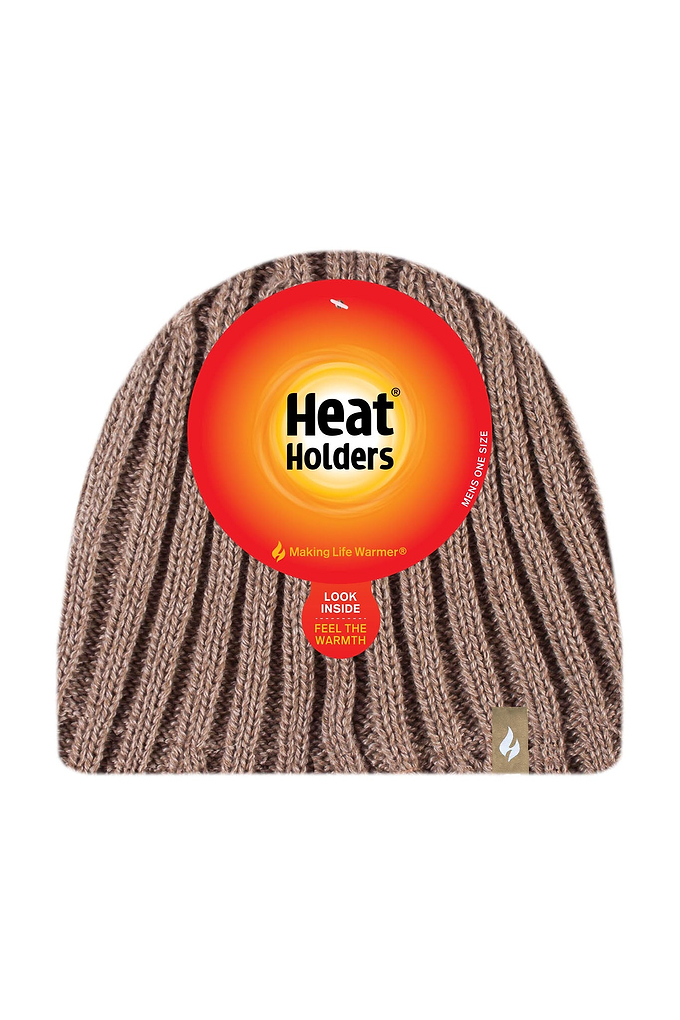 Heat Holders Men's Ribbed Hat Camel - Packaging