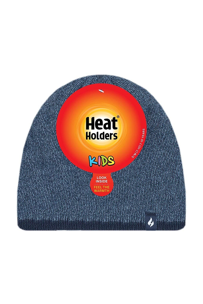 Heat Holders Boys Fine Knit Thermal Hat Denim/Navy - Packaging