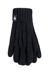 Heat Holders Women's Amelia Cable Knit Thermal Gloves Black #color_black