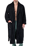 Heat Holders Mens Spa Robe Black Model - Open Front