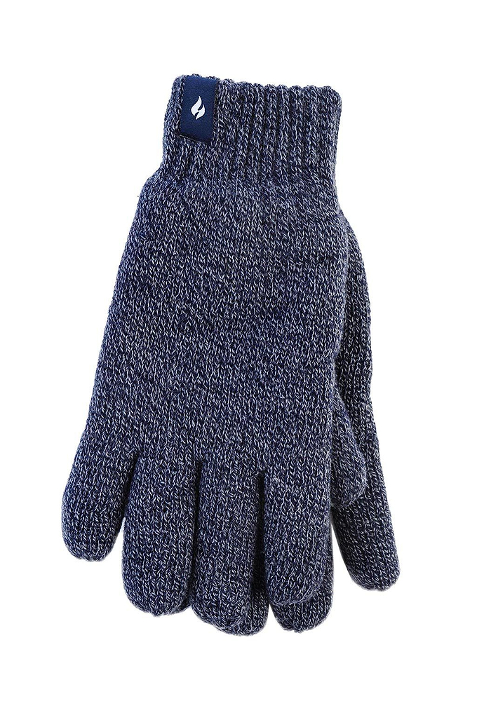 Heat Holders Men's Nevis Flat Knit Thermal Gloves Navy #color_navy