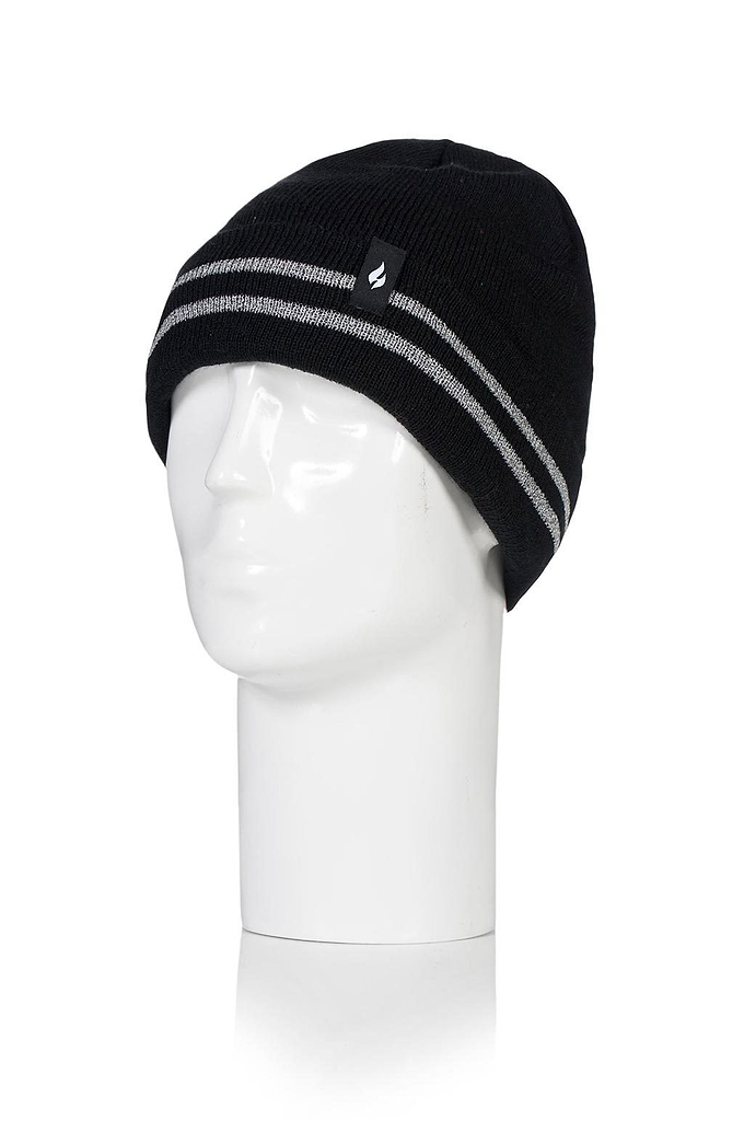Heat Holders Worxx Men's Roll Up Thermal Hat Black #color_black