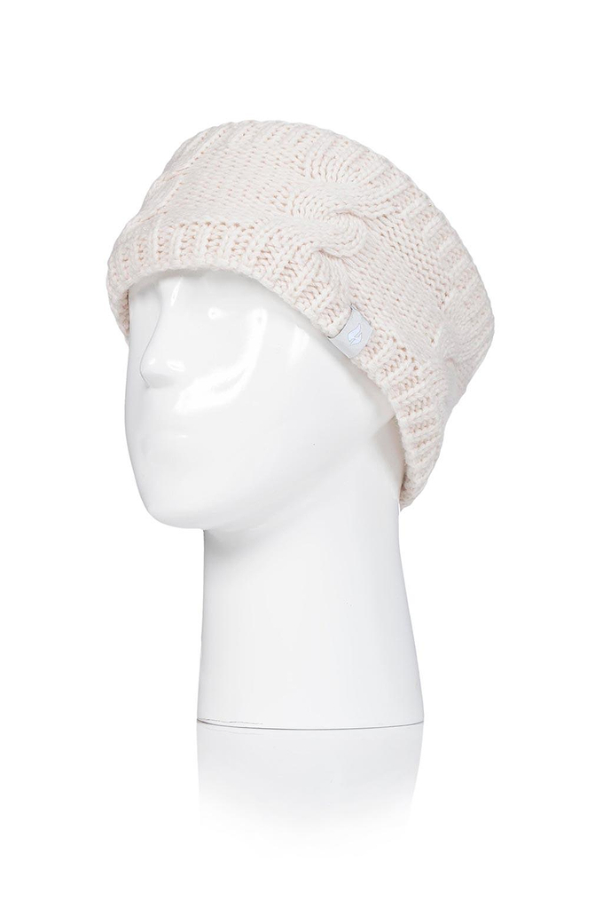 Heat Holders Women's Alta Cable Knit Thermal Headband Cream #color_cream