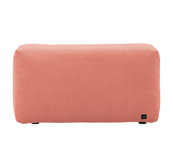 sofa side - 105x31 - velvet  -  peach