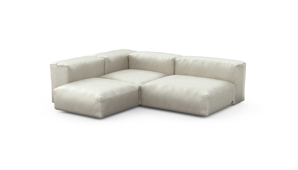 Preset three module corner sofa - velvet - creme - 241cm x 199cm