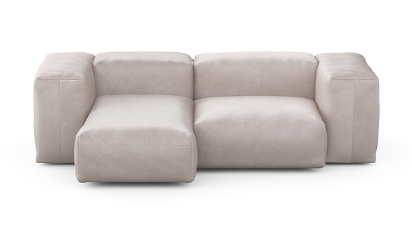 Preset two module chaise sofa - 209 x 115 - velvet - light grey