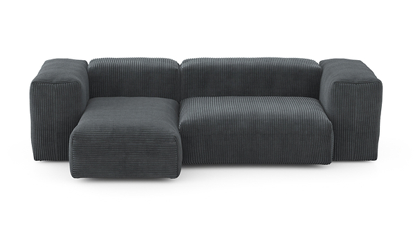 Preset two module chaise sofa - 230 x 115 - cord velour - dark grey