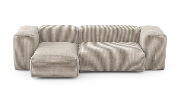 Preset two module chaise sofa - 230 x 115 - cord velour - platinum