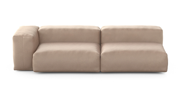 Preset two module chaise sofa - 241 x 94 - velvet - stone