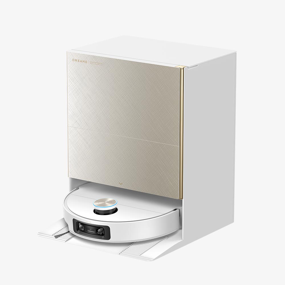 Dreame X60 Ultra Complete White - docking station angle view