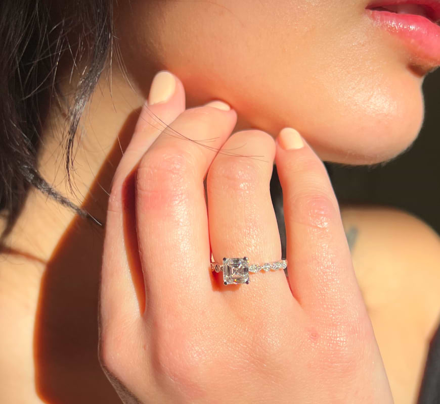 Asscher Cut Diamond Ring