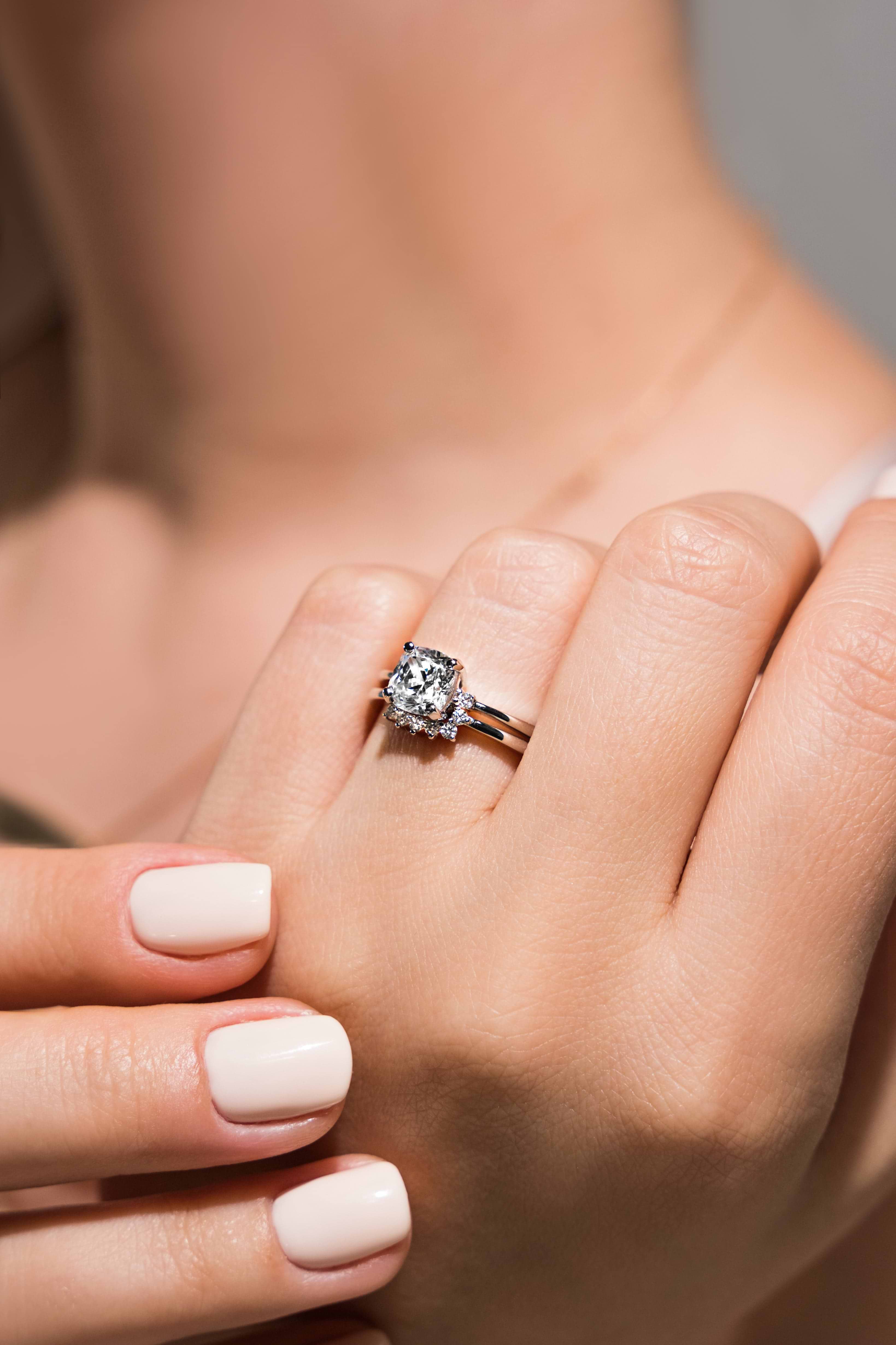 Cushion Cut Four Prong Ring