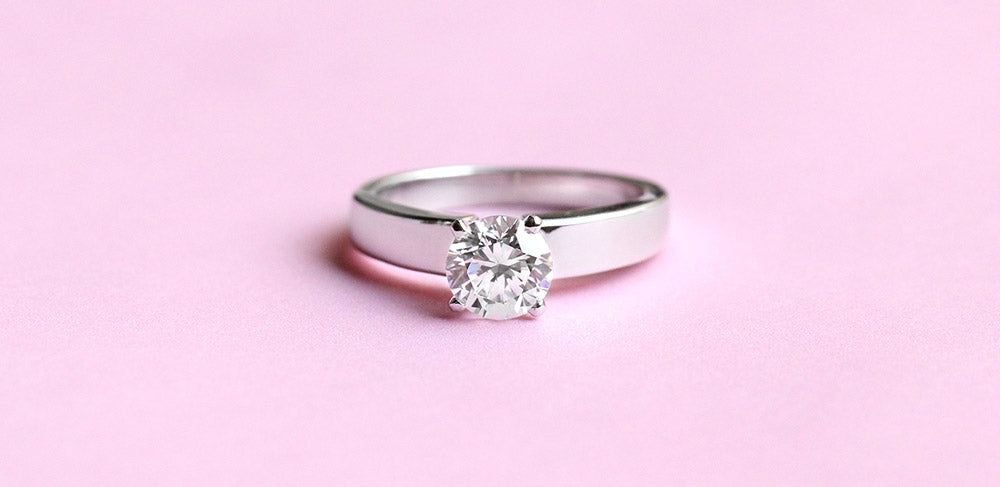 Ethical Penny Solitaire Engagement Ring