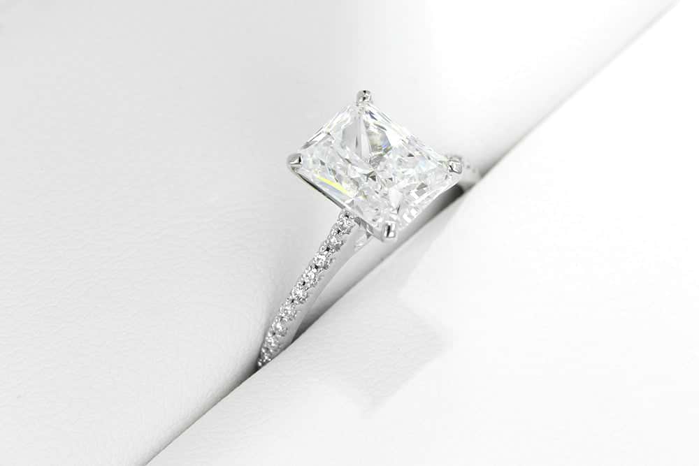 Idyllic Stackable Engagement Ring designed for stacking with other rings