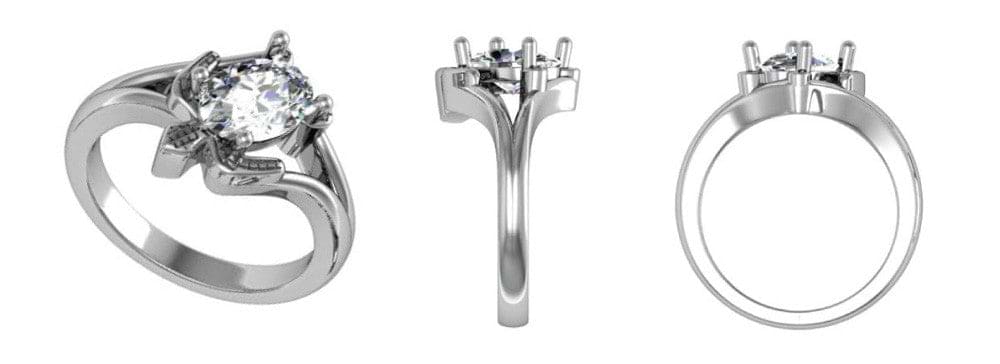 CAD images for custom sea turtle ring