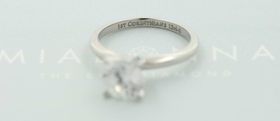 Personalized Engagement Ring Engraving Services MiaDonna