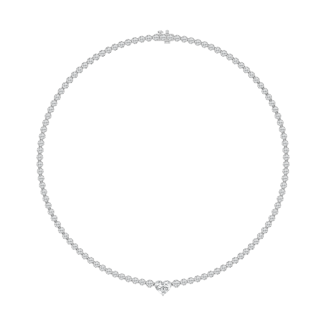 13 ⅓ ctw Round Lab Grown Diamond Heart Center Tennis  display picture 1