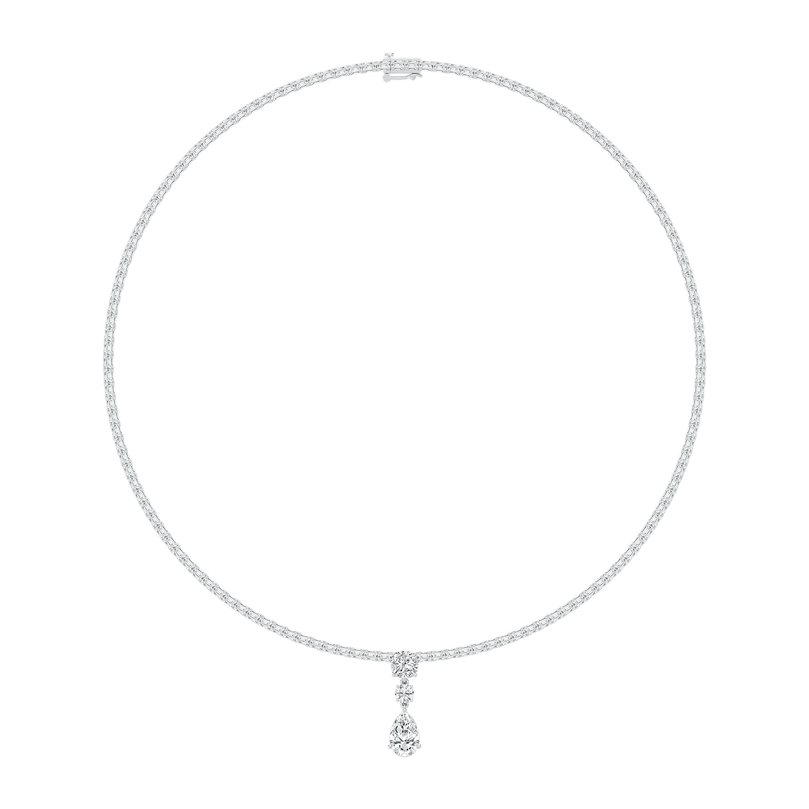 17 ctw Multi-Shape Lab Grown Diamond Three Stone Drop Tennis