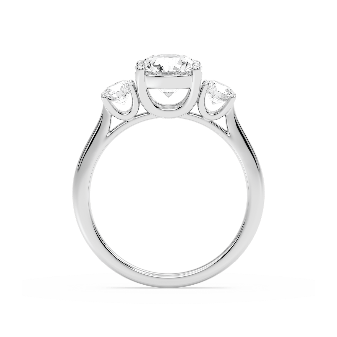 Annie 2 ctw Round Lab Grown Diamond U-Shaped Three Stone