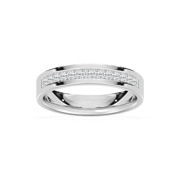 Beau Flat Edge Channel Band in Rose Gold