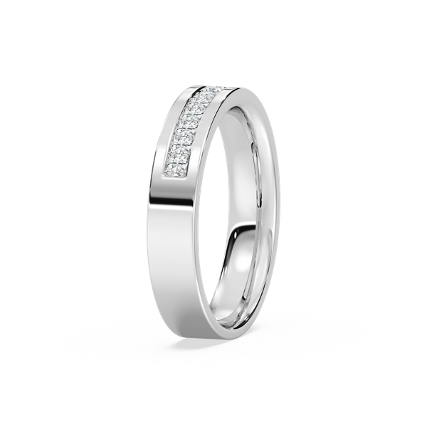 Beau Flat Edge Channel Band in Rose Gold