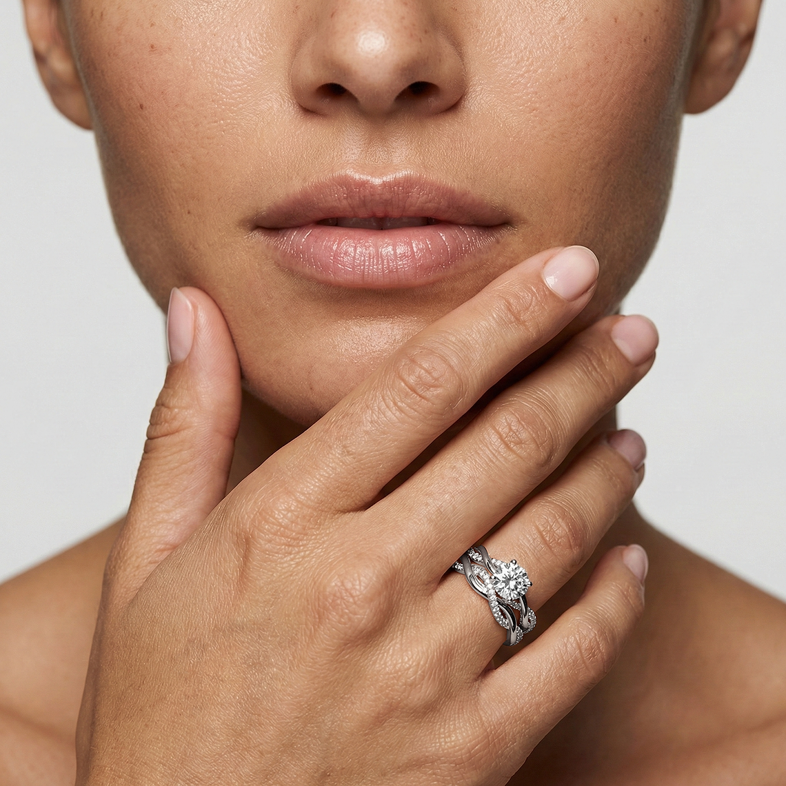 Harlee Lab Grown Diamond Twist Wedding Set - MiaDonna