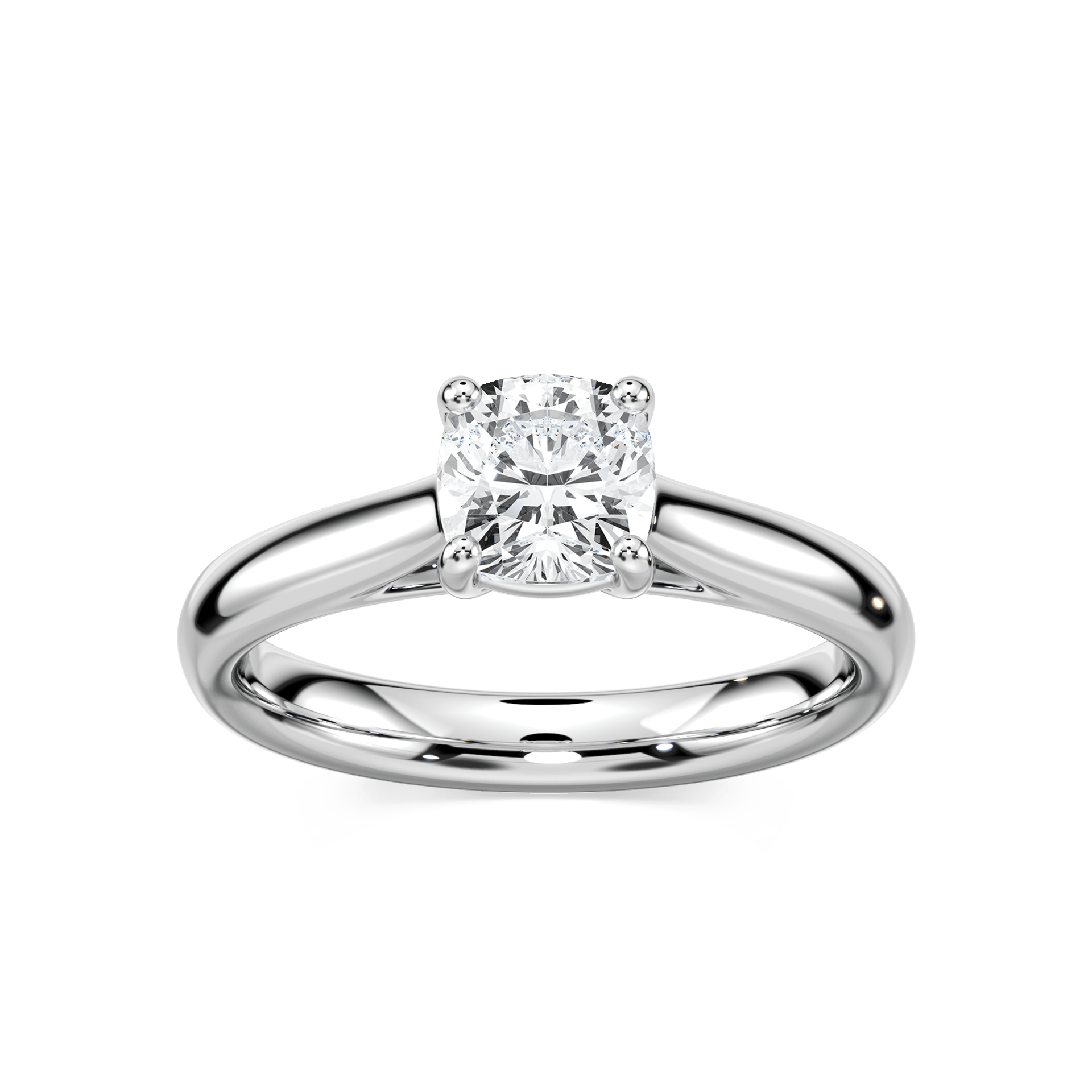 Blonde Solitaire Engagement Ring with 1ct Round cut Lab Grown Diamond in 14K White Gold|Blonde Solitaire Engagement Ring with 1ct Round cut Lab Grown Diamond in 14K White Gold