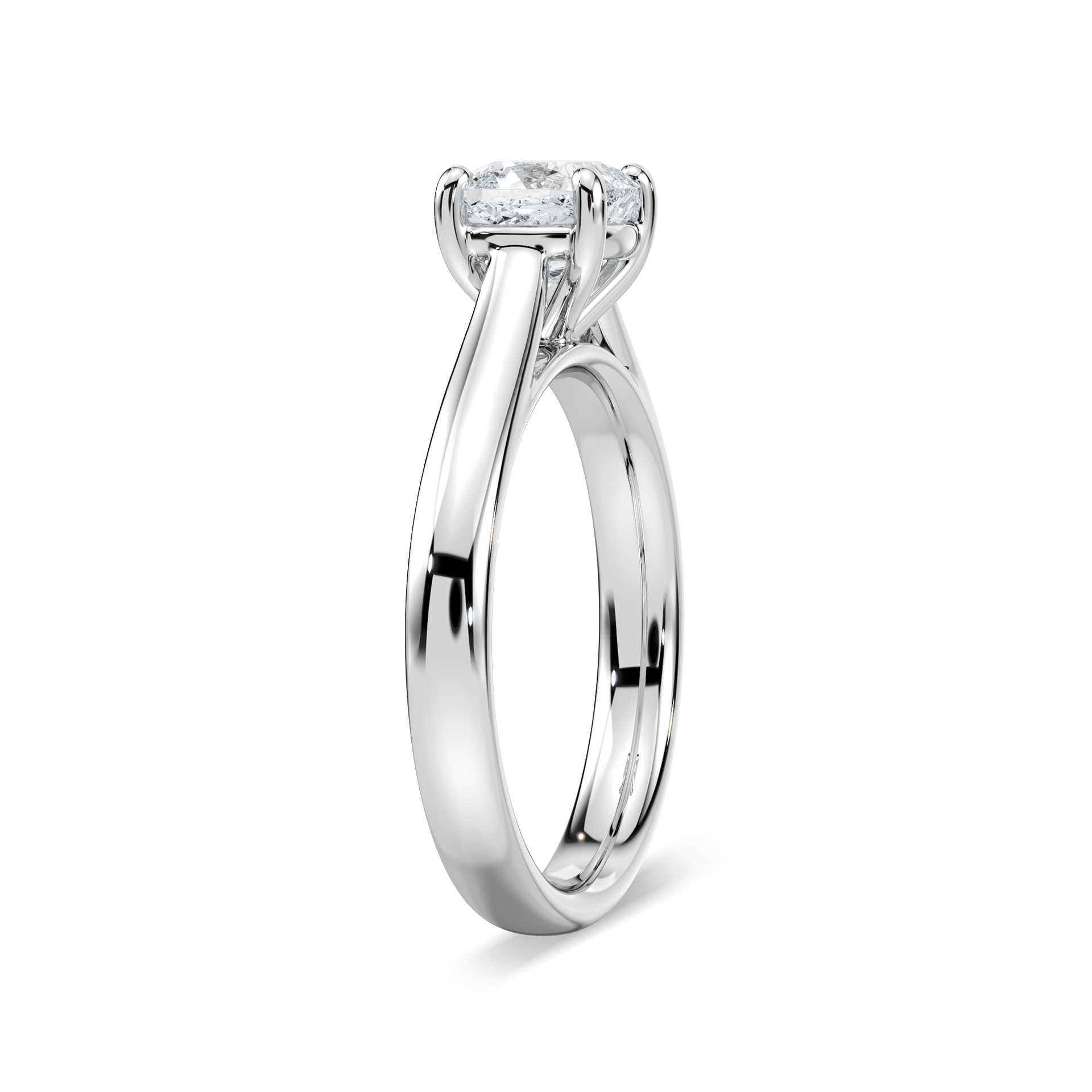 Blonde Solitaire Engagement Ring with 1ct Round cut Lab Grown Diamond in 14K White Gold|Blonde Solitaire Engagement Ring with 1ct Round cut Lab Grown Diamond in 14K White Gold