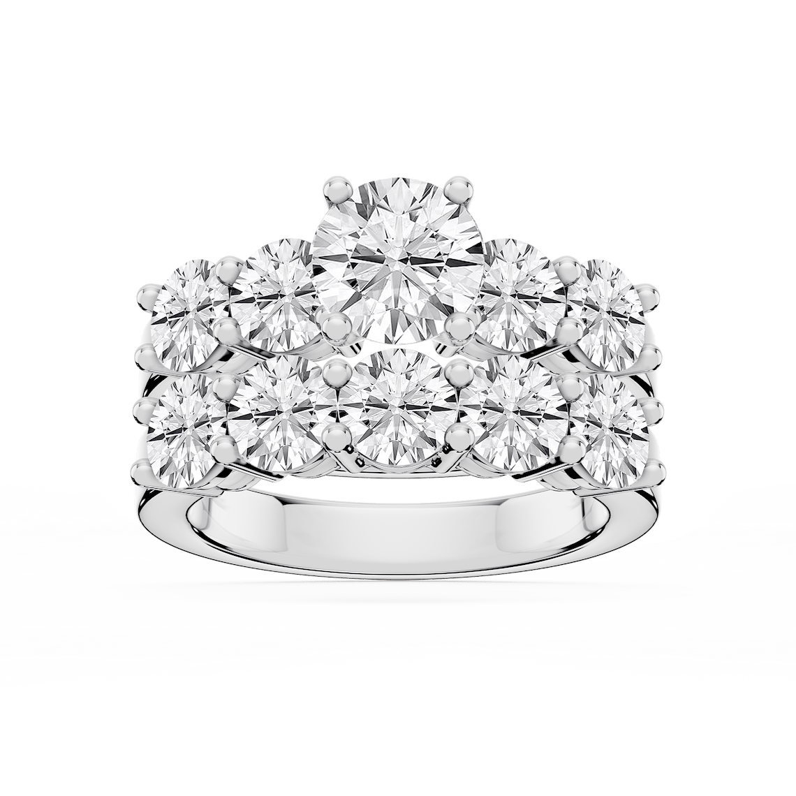 Christine Lab Grown Diamond Five Stone Wedding Set - MiaDonna