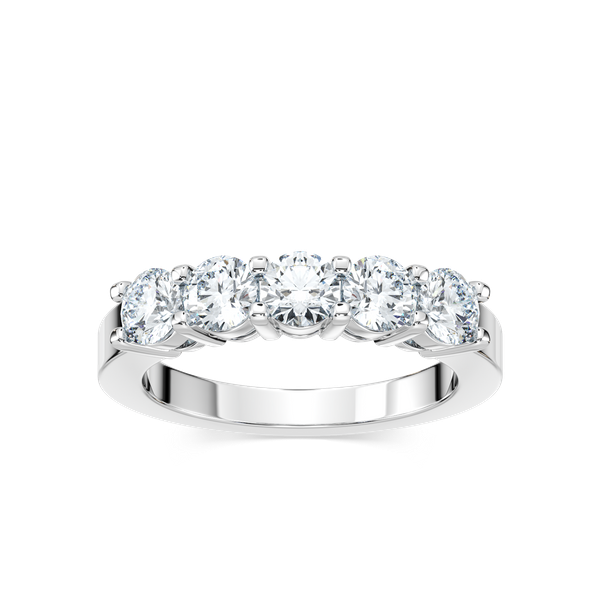 Shown with 1.25ctw Diamond Hybrids in recycled 14K white gold | matching wedding band Shown with 1.25ctw Diamond Hybrids in recycled 14K white gold