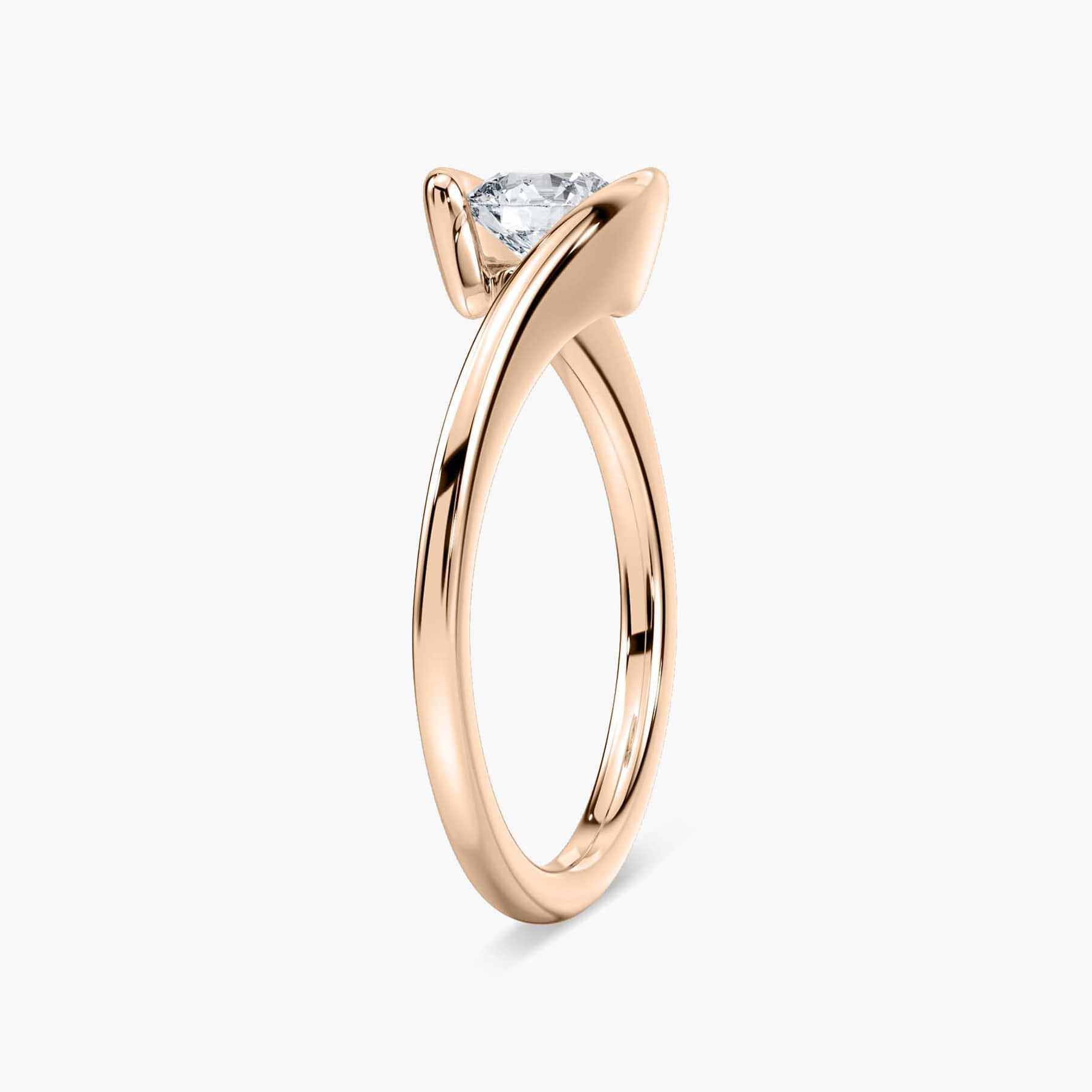 Shown with 2ct Round Cut Lab Grown Diamond in 14k White Gold|Modern minimalistic sleek engagement ring with a 2ct round cut lab grown diamond in a 14k white gold band that gives the illusion of a tension setting
