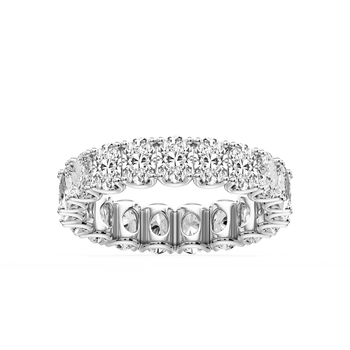 Christina Oval Lab Grown Diamond U Prong Eternity Band - MiaDonna