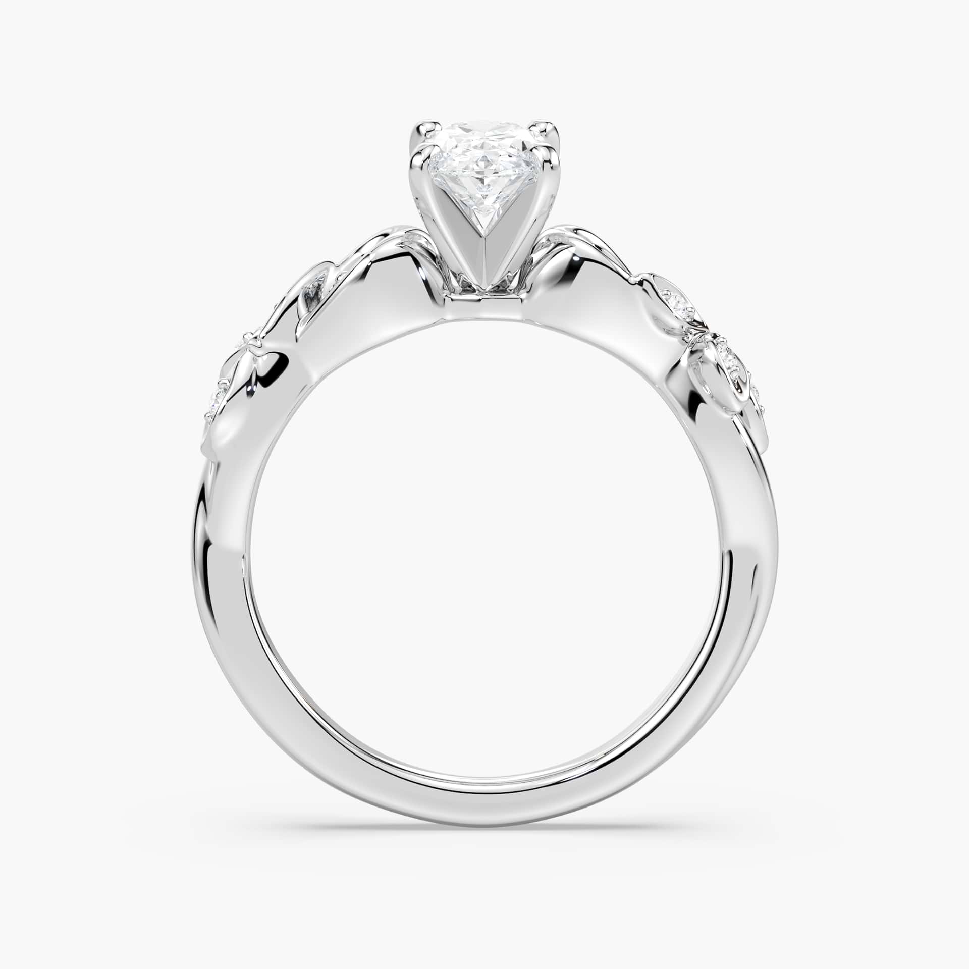 Eden Lab Grown Diamond Vine Side Stone Engagement Ring - MiaDonna