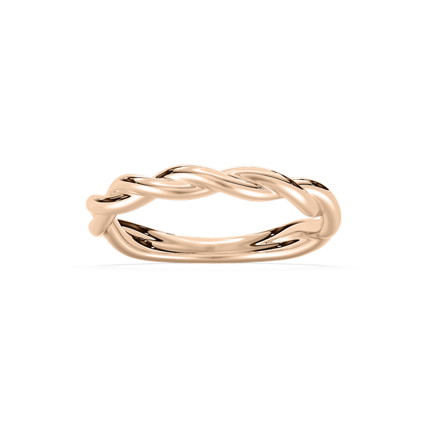 Eleanor Gold Twist Wedding Band in Rose Gold
