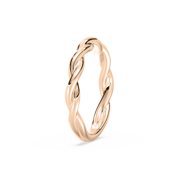 Eleanor Gold Twist Wedding Band in Rose Gold