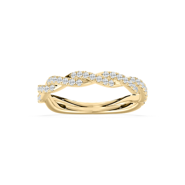 Elise Pave Twist Weddding Band in Rose Gold