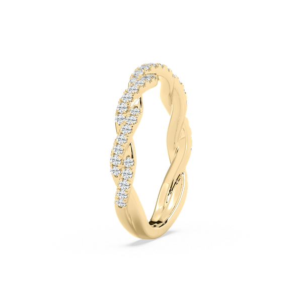 Elise Pave Twist Weddding Band in Rose Gold