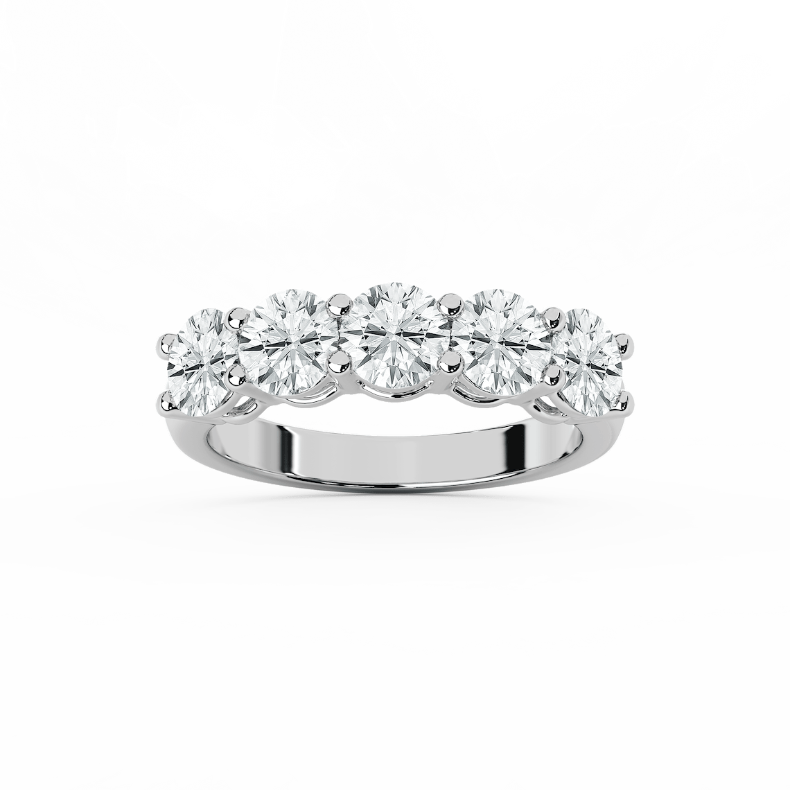 Luka Round Lab Grown Diamond Five Stone Shared Prong Anniversary