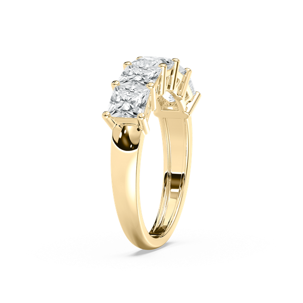 Five Stone Princess Band in Rose Gold