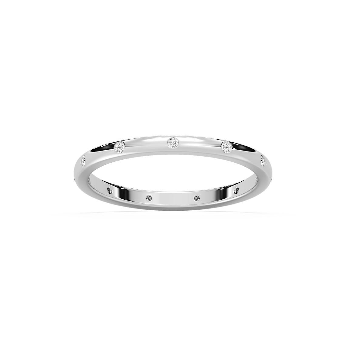 Zaniyah Round Lab Grown Diamond Accent Burnished Station Eternity