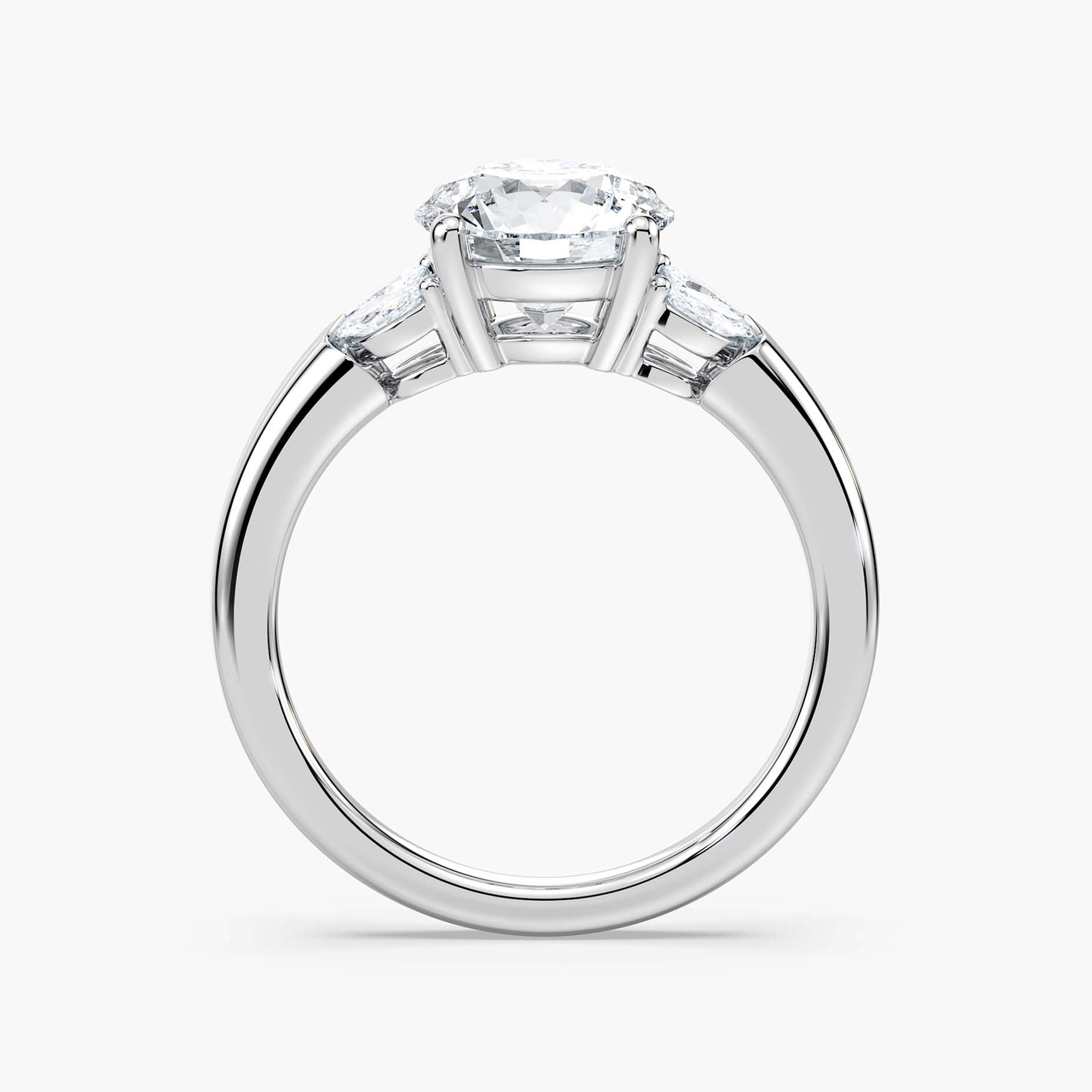 Harper Lab Grown Diamond Flower Petal Side Stone Engagement Ring