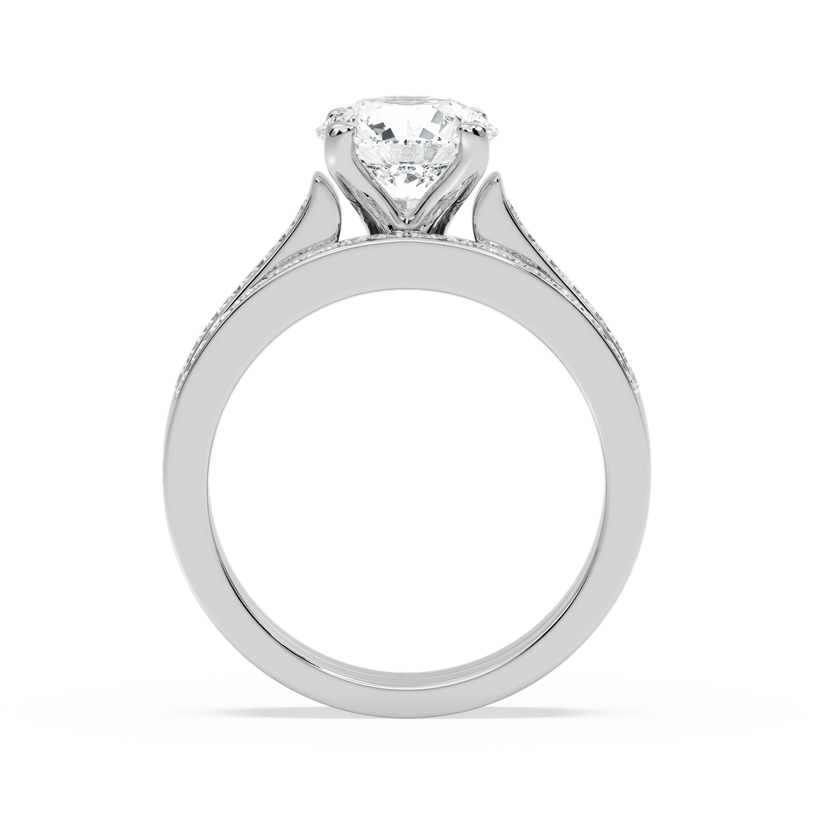 Hazel Lab Grown Diamond Cathedral Channel Wedding Set - MiaDonna