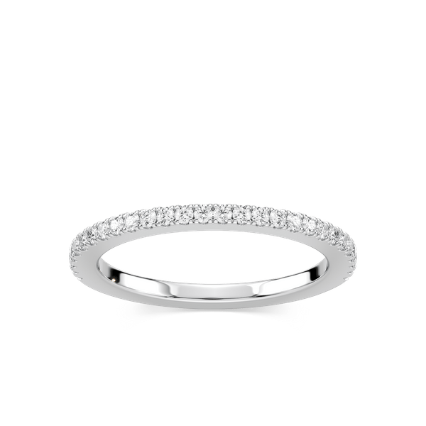 Diamond accented wedding band in recycled 14K white gold | Diamond accented wedding band in recycled 14K white gold