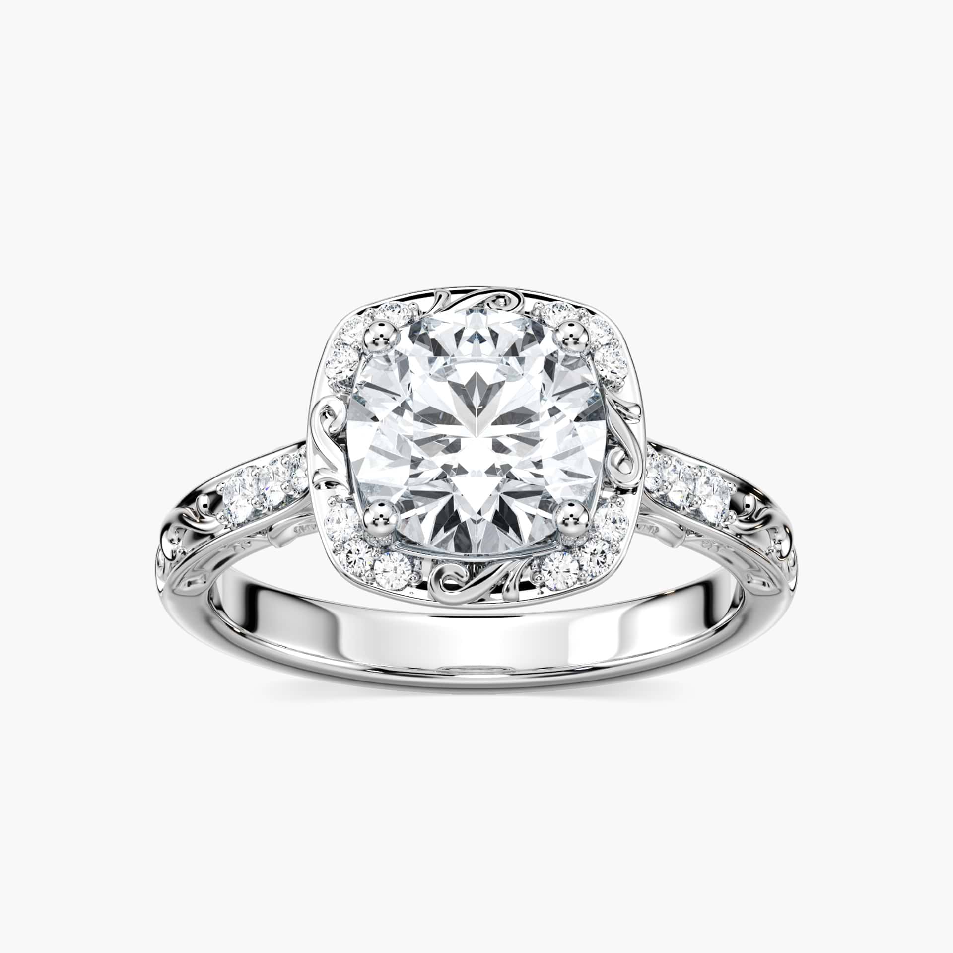 Classic halo engagement ring clearance