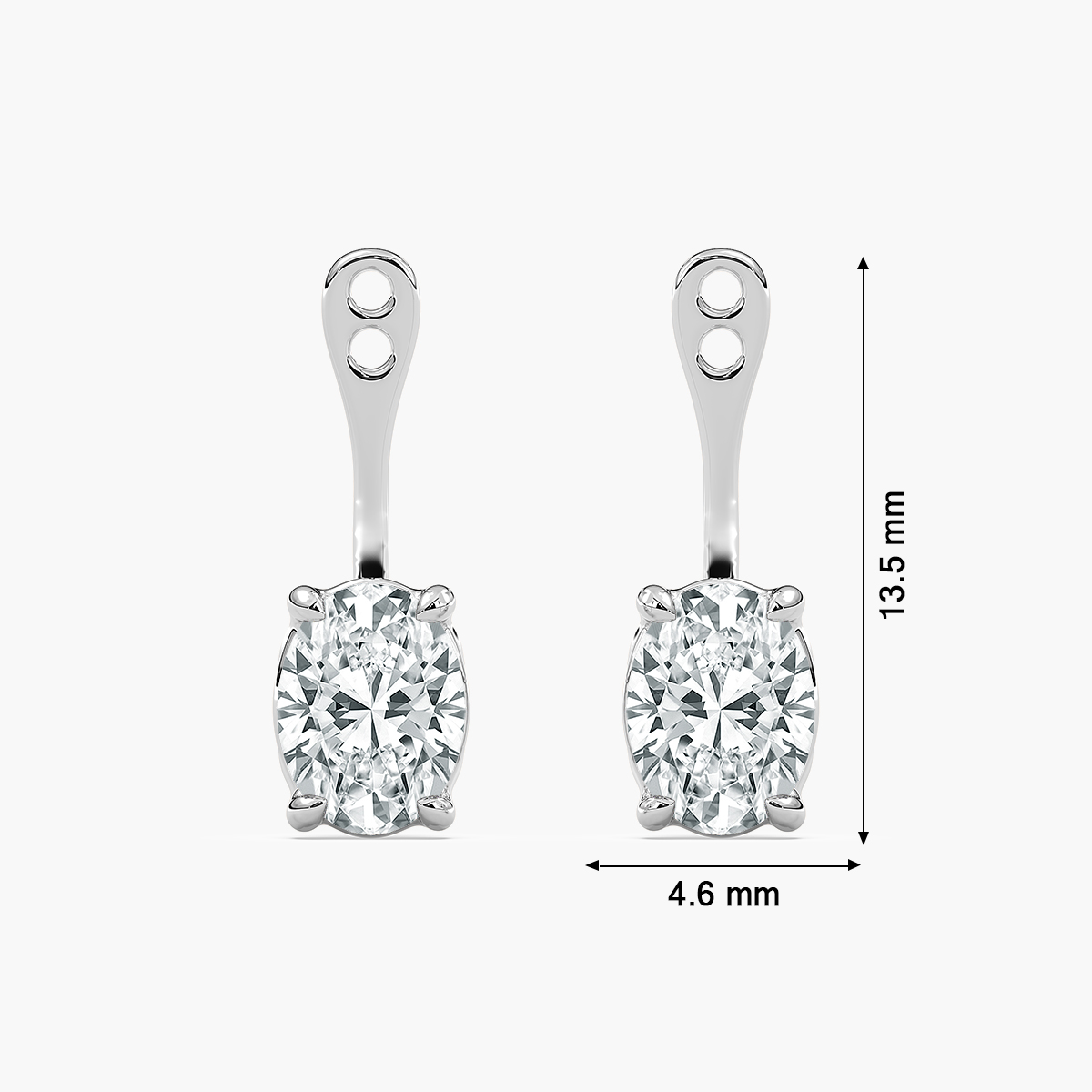 Oval Lab Grown Diamond Drop Earring Jackets - MiaDonna