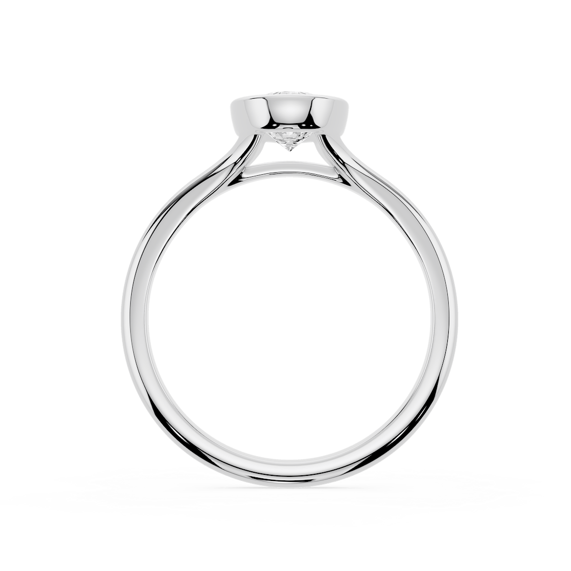 Linda Pear Lab Grown Diamond Bezel Split Shank Solitaire