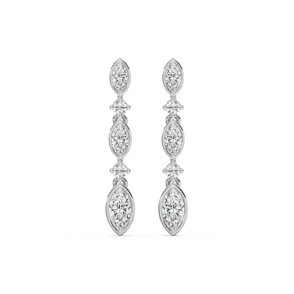 Marquise Diamond Drop Earrings in Rose Gold
