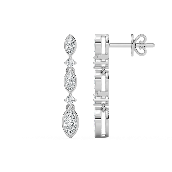 Marquise Diamond Drop Earrings in Rose Gold