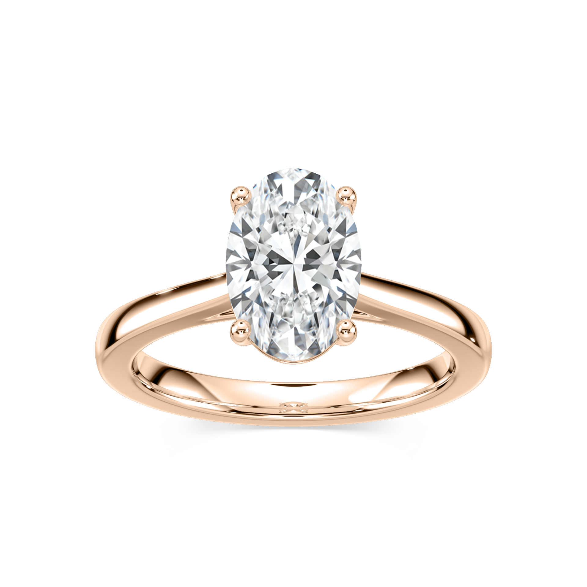Shown with 2ct Oval Cut Lab Grown Diamond in 14k Yellow Gold and 14K White Gold|Two tone hidden halo engagement ring with 2ct oval cut lab grown diamond in 14k yellow gold and 14k white gold